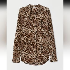 H&M Leopard Print Animal print Blouse size 2